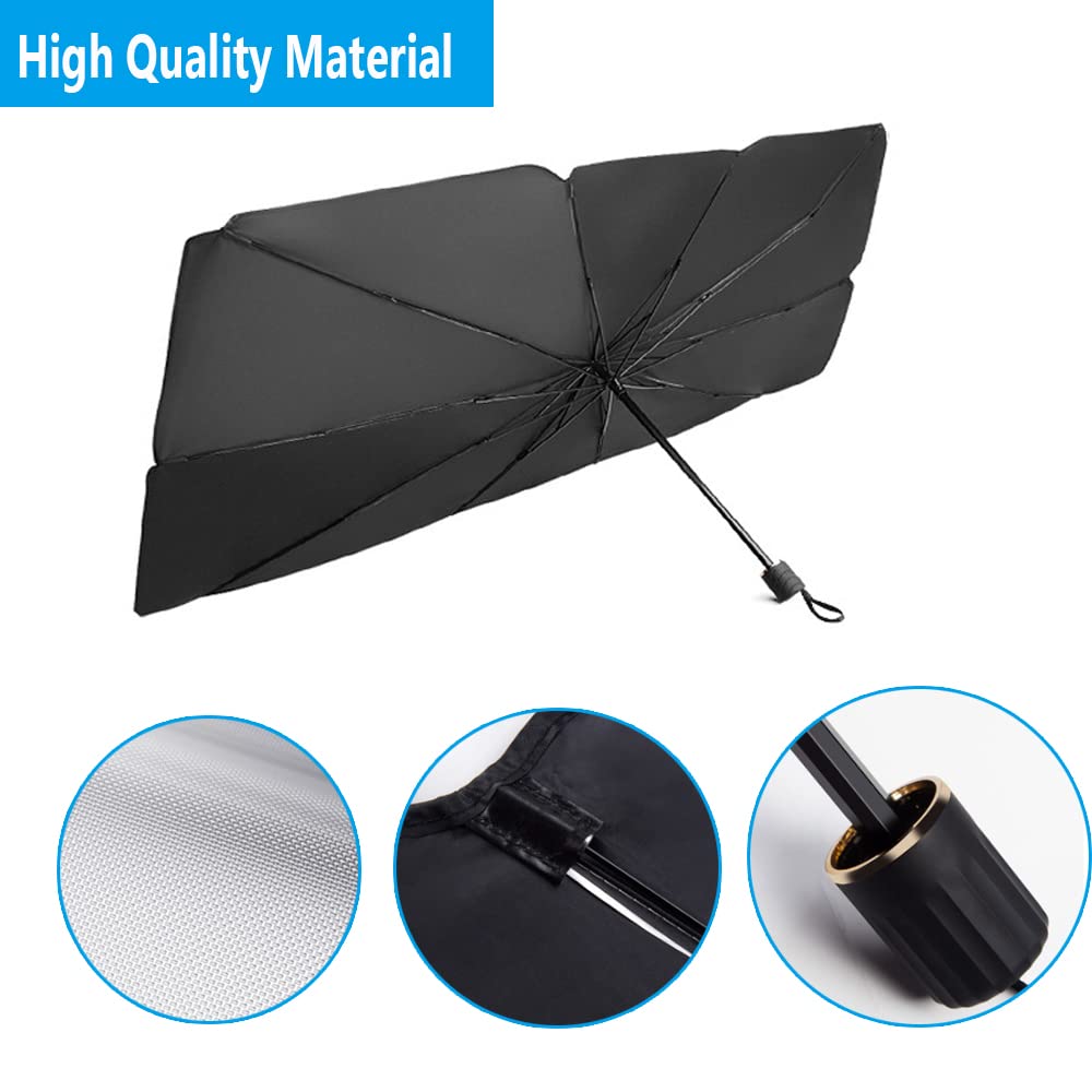 Coricha Windshield Sunshade Umbrella Brella Shade For Car Sun Shade Cover 31 * 57' As Seen On Tv Uv Block Front Window Heat Insulation Protection (Grey)