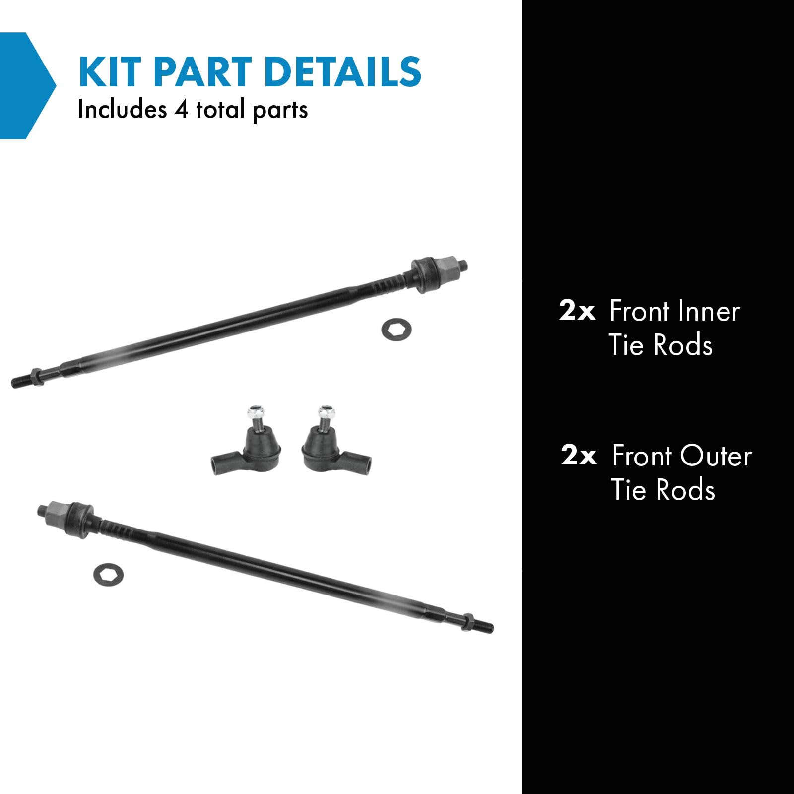 Trq Front Tie Rod Set Compatible With 2003-2011 Honda Element