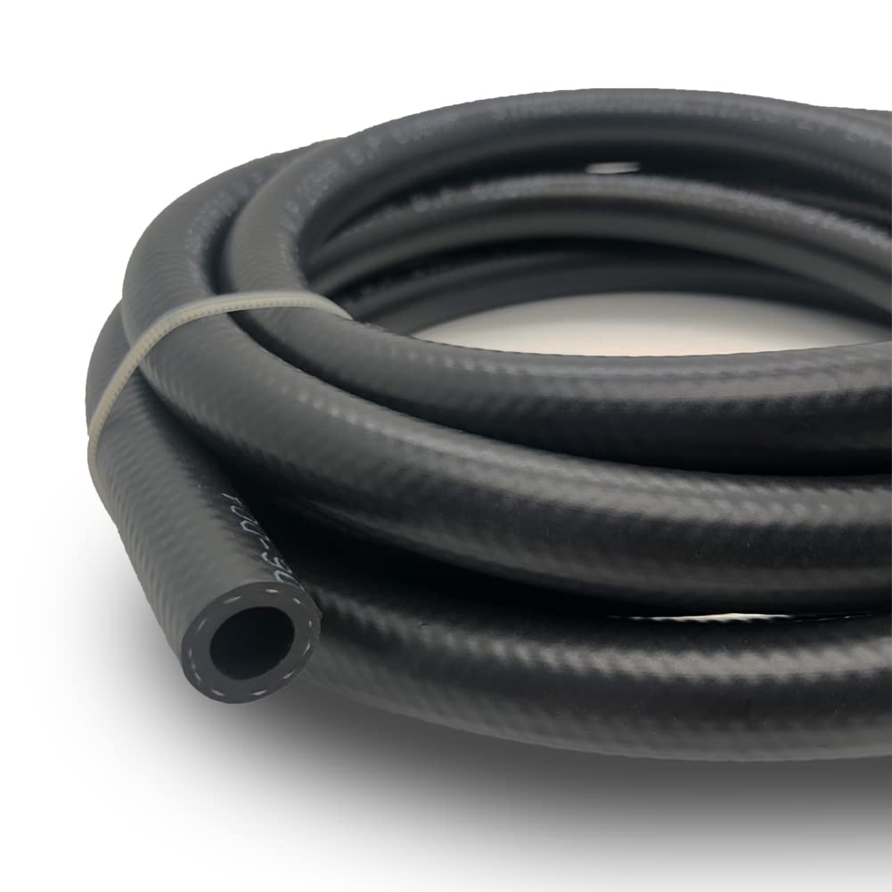 Byredio 5/16 Fuel Line - Nbr Transmission Cooler 300Psi High-Pressure Injection Hose For Gas, Diesel, Biodiesel Fuel, Engine Oil, Hydraulic 10 Feet (8Mm Id)