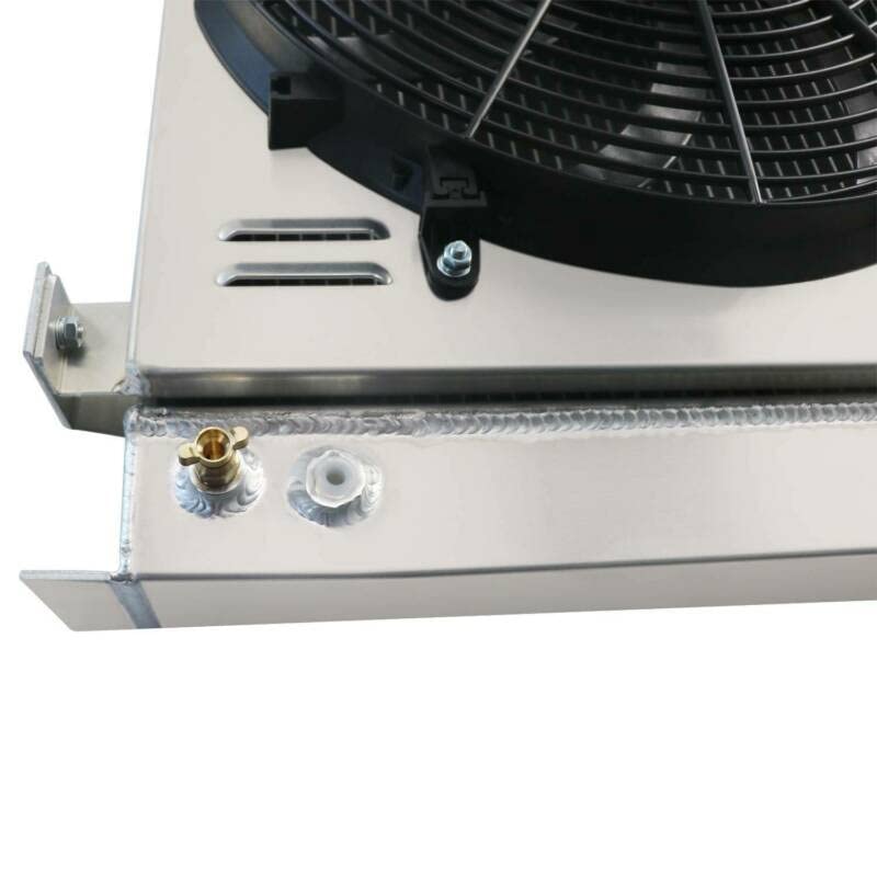 RadBuild 4 Row Aluminum Radiator Fit 1930-1931 Ford Model A & 1932 Model B & 1938 Model 81 A + Shroud + Fan + Relay, 4 Row Radia