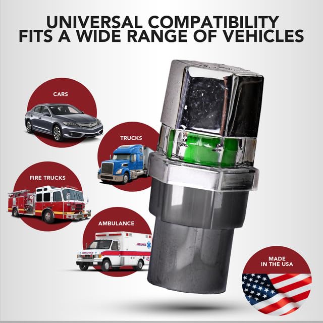 Quick Pressure Tire Pressure Monitoring Valve Caps - Chrome-Plated, 40 PSI Sensor Gauge, Pack of 4, Durable Brass Material