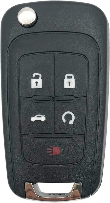Horande 5 Buttons Replacement Key Fob Cover Case Fit For Chevy Malibu Cruze Camaro Volt Equinox Sonic Keyless Entry Key Fob Shell Oht01060512