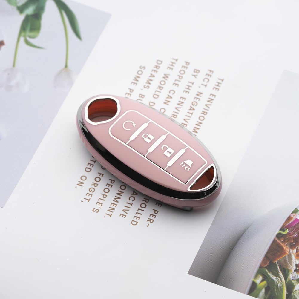 Tautrophen Key Fob Cover Fit For Nissan Infiniti Rogue Pathfinder Armada Murano Kicks Frontier Titan 4 Buttons Smart Key