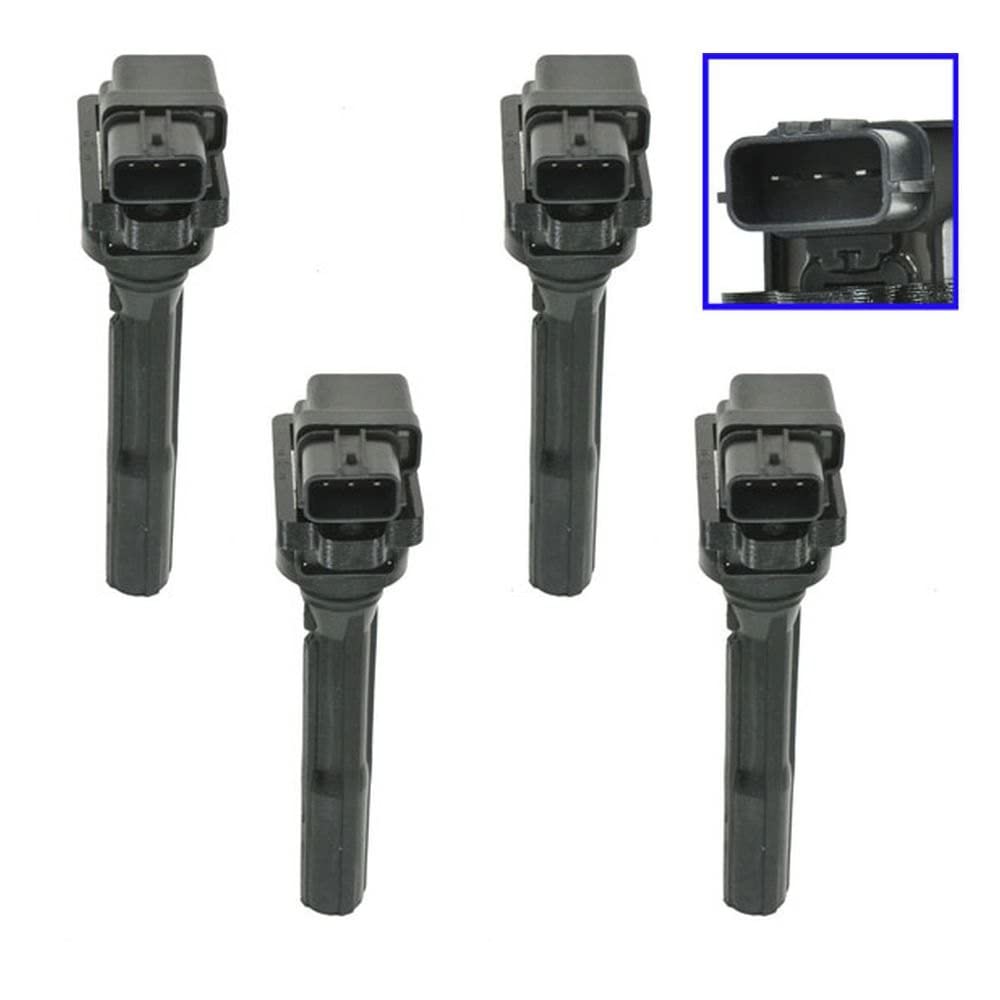 Trq Ignition Coil Set Compatible With 1999-2003 Chevrolet Tracker 2002-2007 Suzuki Aerio 1999-2002 Esteem 1998 Sidekick Vitara