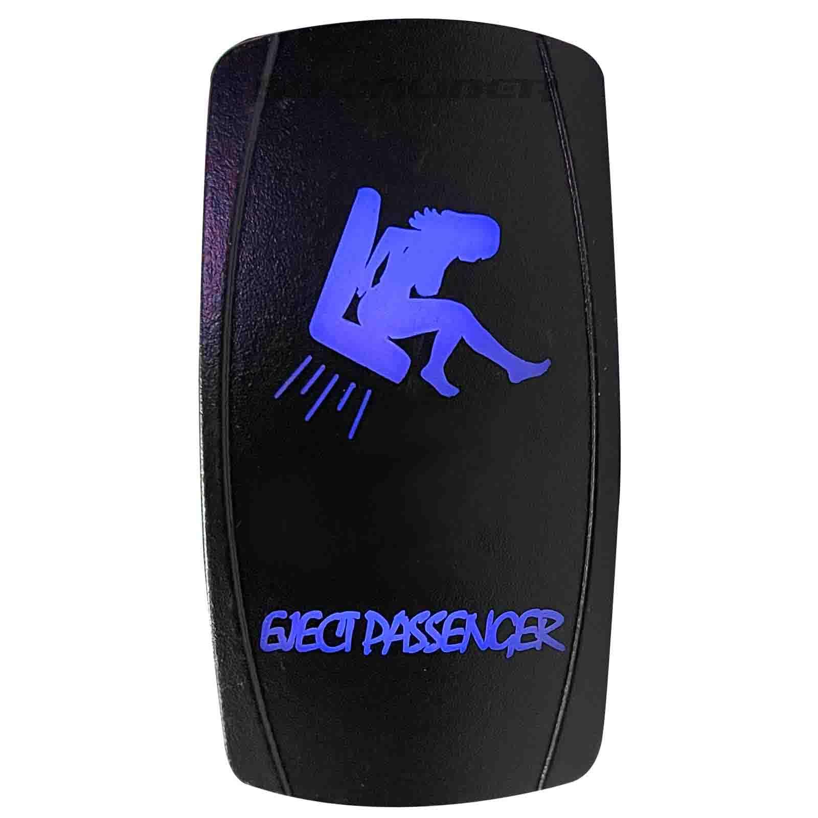 50 Caliber Racing Rocker Switch On/Off Led Backlit -Eject Passenger- Utv, Auto, Boat 20A 12V (5359A11 Blue)