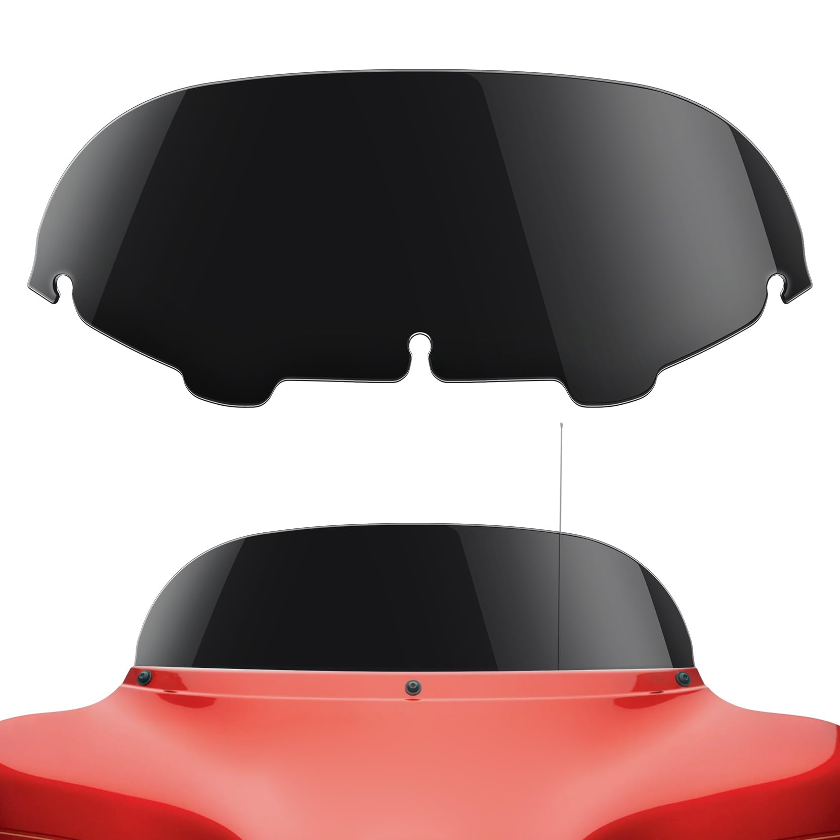 Amazicha 7'' Black Round Batwing Windshield Windscreen Wind Splitter Compatible For Harley Davidson Touring Street Glide Electra