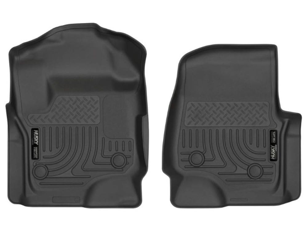Husky Liners Weatherbeater Floor Mats | Fits 2017 - 2024 Ford F-250/F-350/F-450 SuperCrew Cab & SuperCab with Factory Vinyl Floo