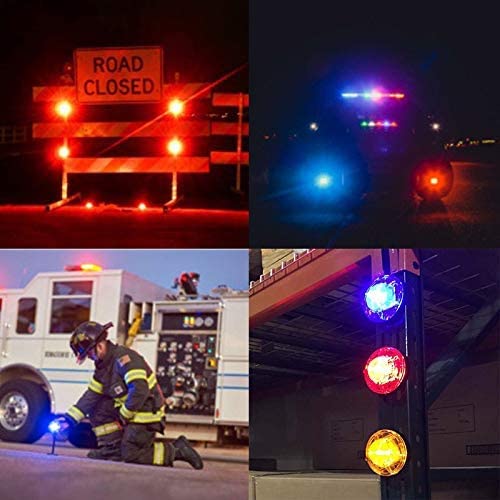 Ahoufher 3 Pack Led Road Flares Roadside Flashing Emergency Lights Beacon With Magnetic Base For Vehicle And Outdoor Sports.(Yel