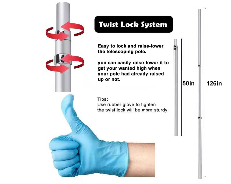 Eez Rv Products Starlink Mini Adapter With 10Ft Telescopic Pole And Rv Ladder Mounting Bracket Kit - Fits 1.0 Inch Ladder Rails