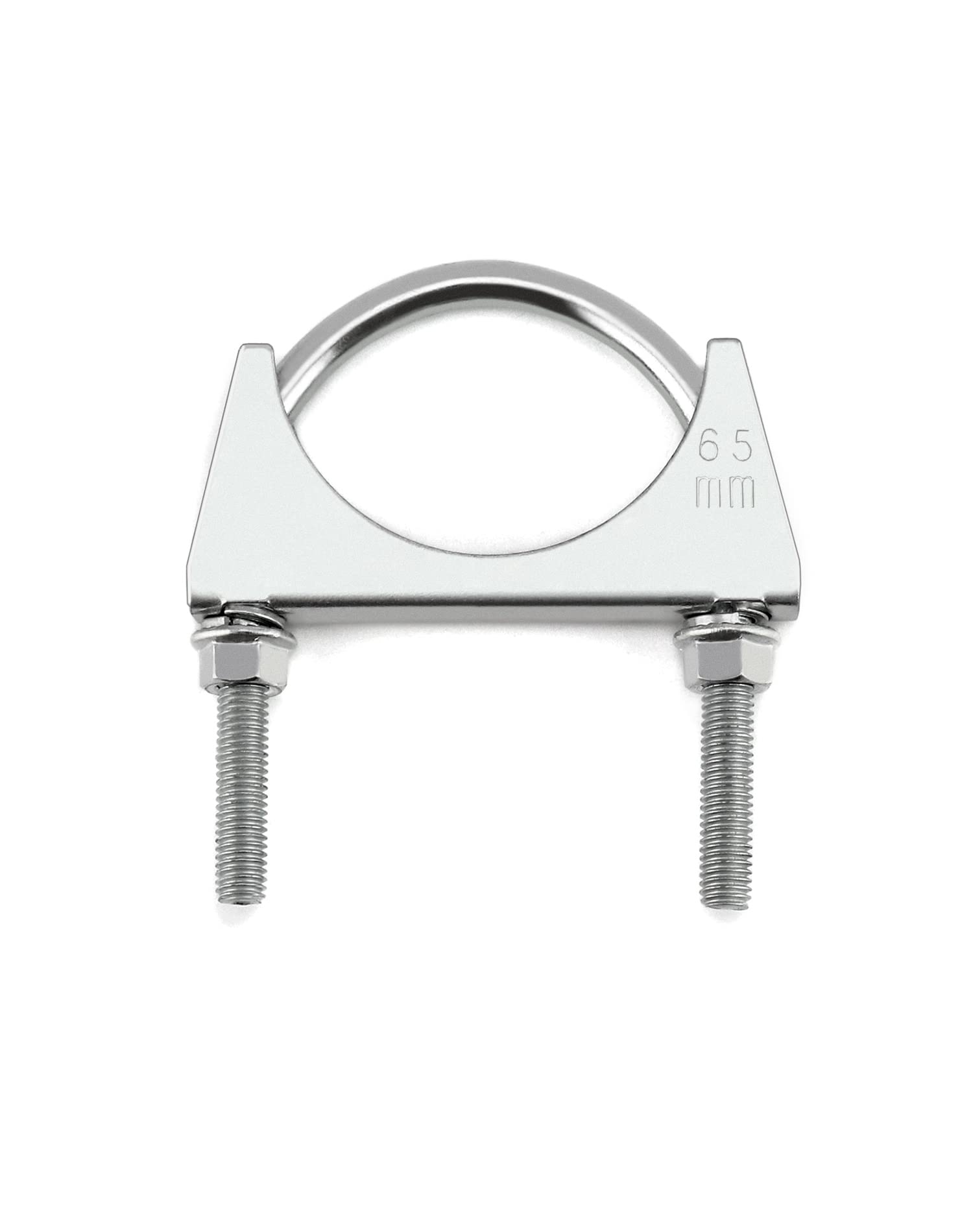 QWORK Stainless Steel U-Bolt Muffler/Exhaust Clamp, 2.5 Diameter, 4 Pack - Durable Exhaust Hook for Secure Installation
