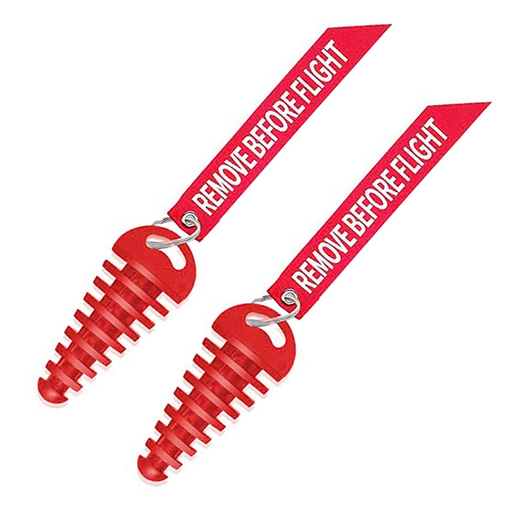 Melife Red 0.6''-1.5'' Muffler Exhaust Wash Plug, Motorcycle Dirt Bike 2 Stroke W/Streamer Flight Rubber Exhaust Silencer -2 Pac