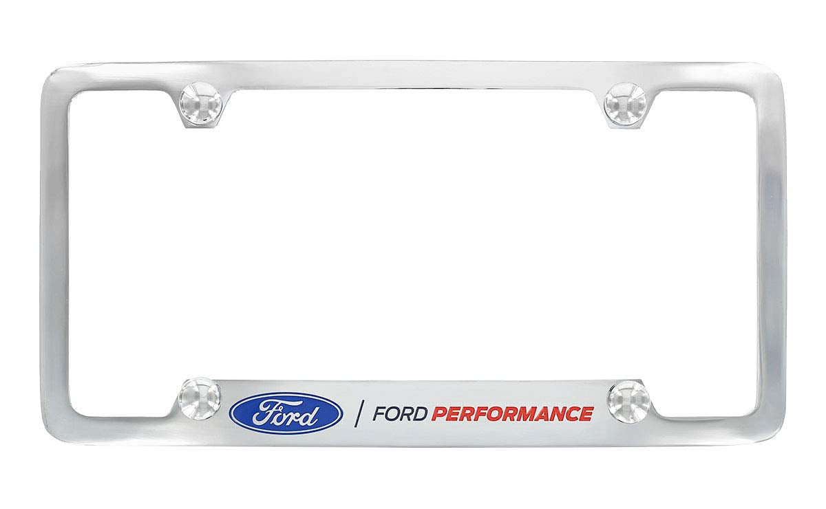 Ford Performance Wordmark Chrome Plated Metal License Plate Frame Holder