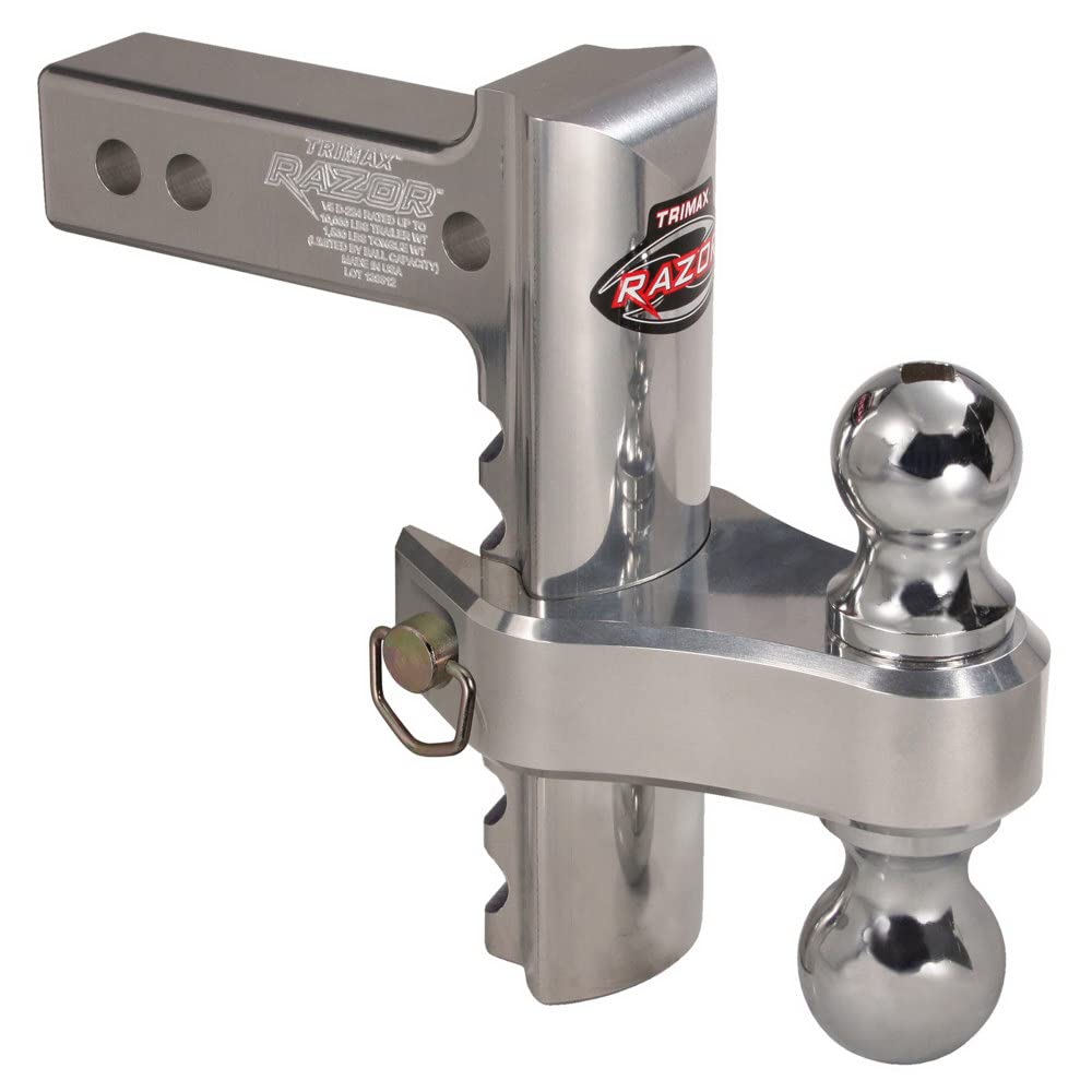 Trimax TRZ8AL-RP Razor Aluminum Adjustable Drop Hitch, Pin & Clip - 8'