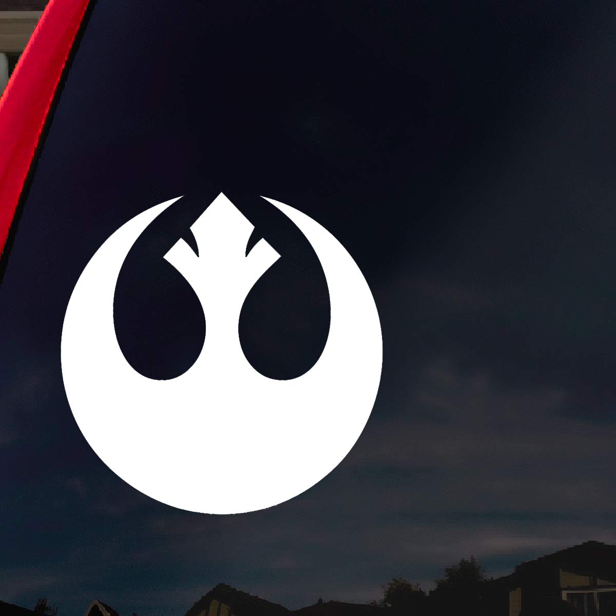 SoCoolDesign Rebel Symbol Alliance Wars Car Window Vinyl Decal Sticker 6' Wide (White)