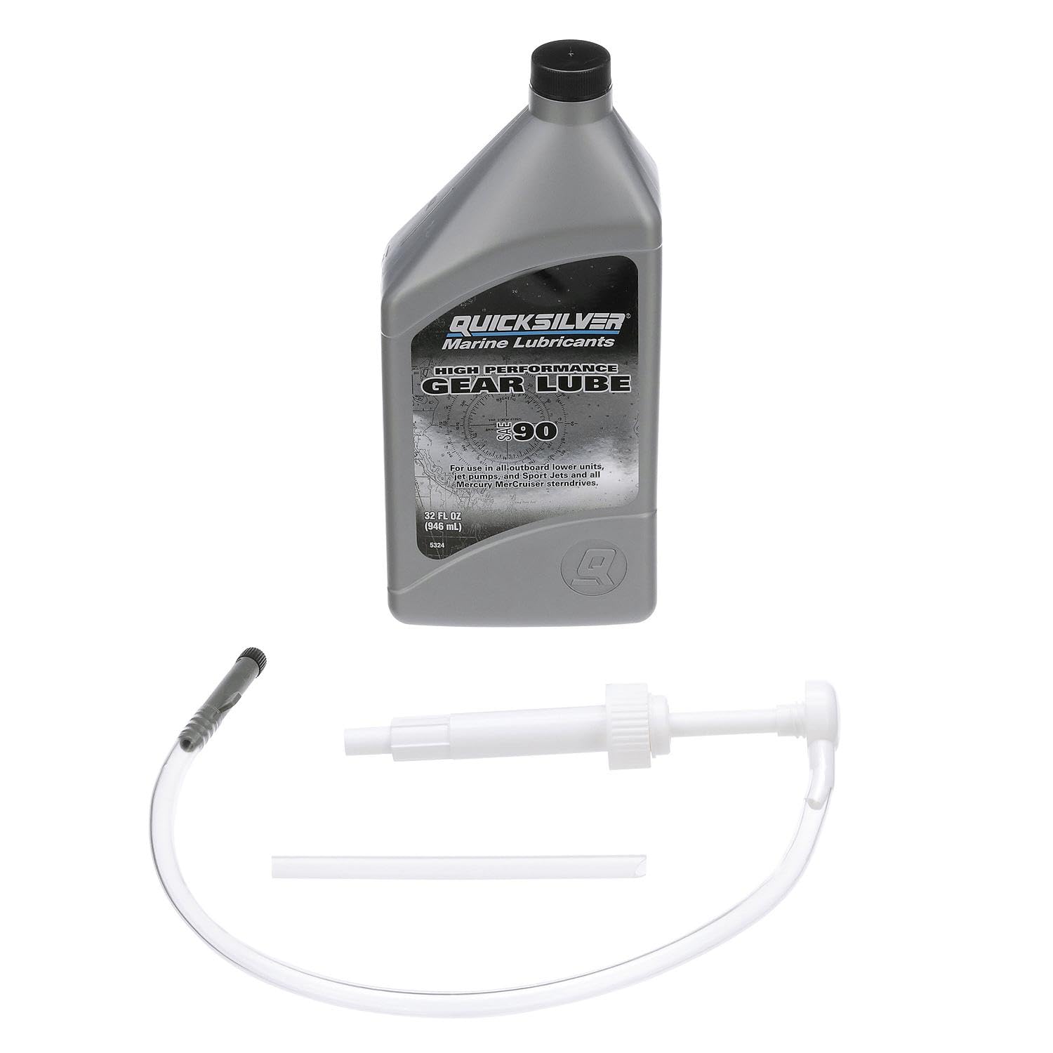 Quicksilver By Mercury Marine 802891Q05 Sae 90 High Performance Gear Lube And Pump Kit, 32 Fl. Oz.