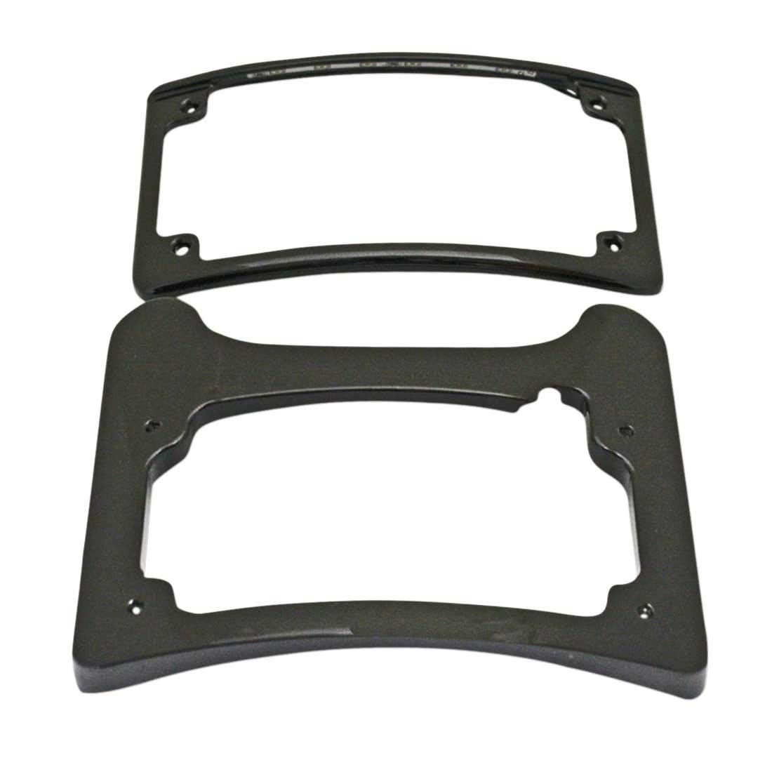 Custom Dynamics BLACK Turn Signal Eliminator Kit for Harley Touring Models - LED illuminated, curved license plate frame and tai