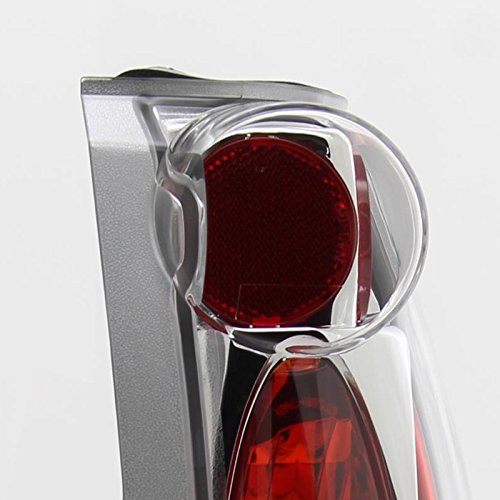 Spec-D Tuning Chrome Housing Clear Lens Tail Lights Compatible With 1988-1998 Chevy/C/K C10 1500/2500/3500, Silverado/Sierra, Bl
