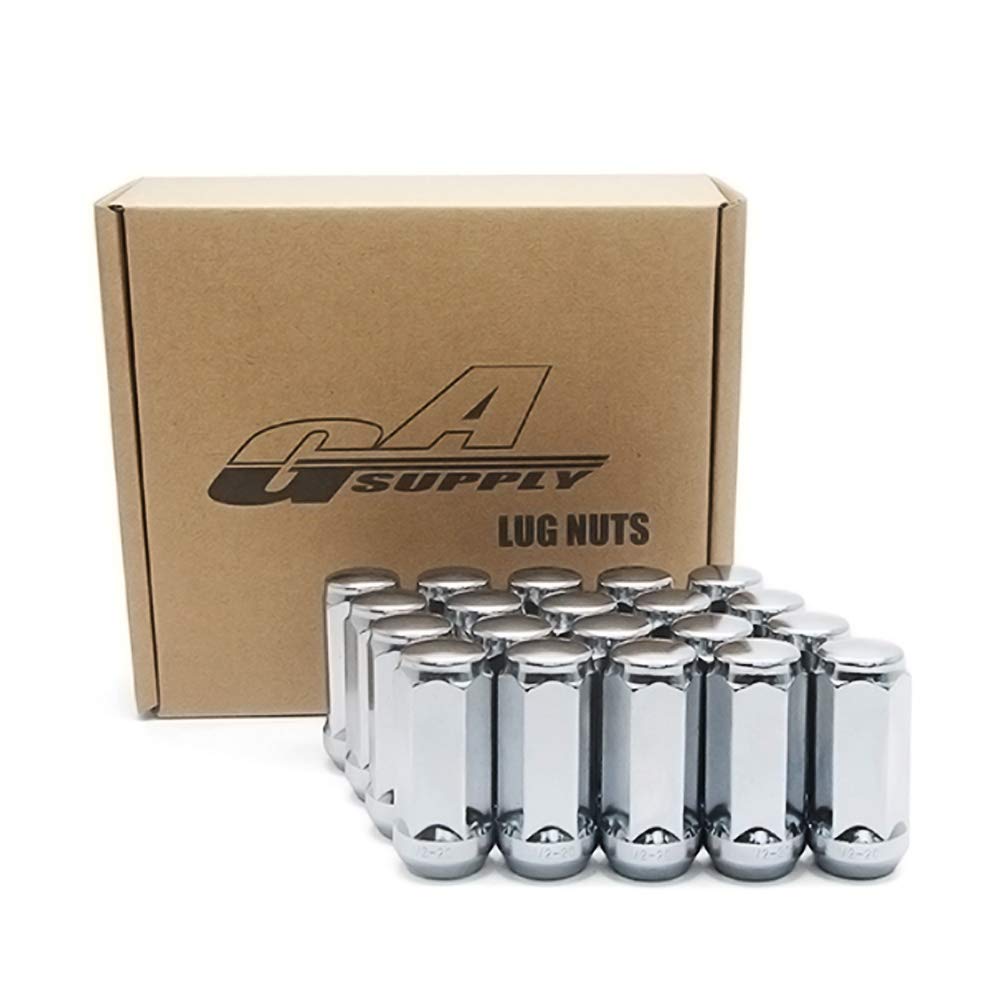 Set Of 20 Lug Nuts, Gasupply 1/2-20 Closed End Chrome Lug Nuts Cone Seat 1.9 Inch Tall 3/4 Inch Hex Compatible With J-E-E-P Wran