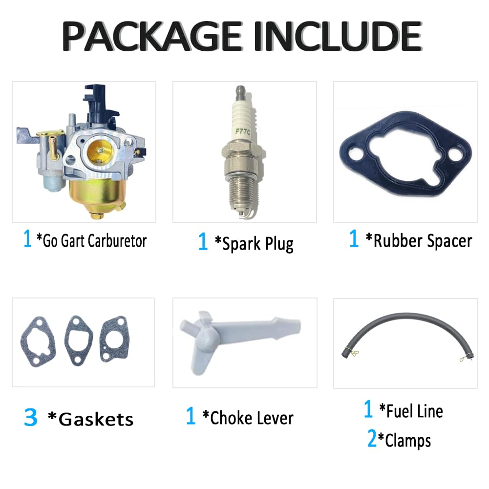 Qymoto Coleman Ct200U Ct200U-Ex Carburetor With Spark Plug,Huayi P19 Carb For Axis M200, Bt200X,B200,Rt200 Baja Warrior Mb200 Mini Bike Carb 196Cc 212Cc 6.5Hp Carburetor