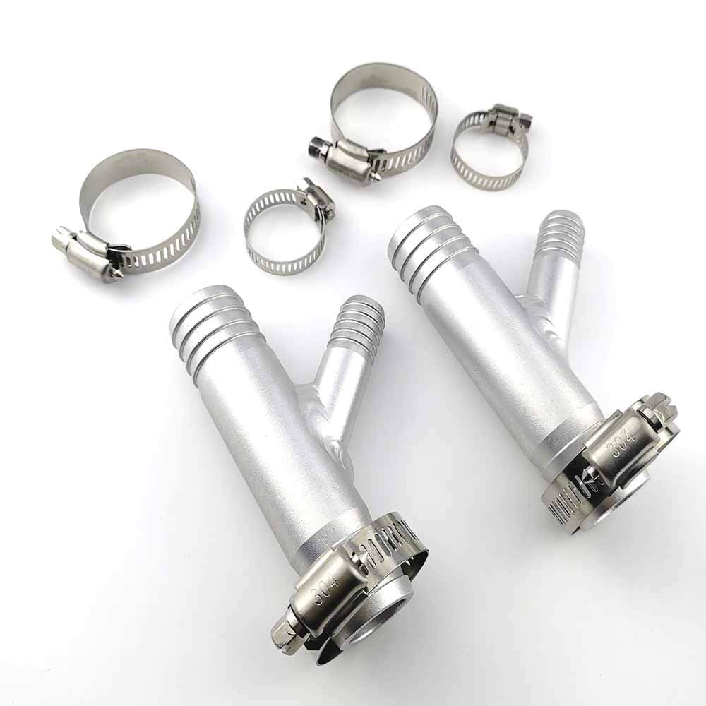 GRT A Pair 1 INCH to 5/8 CAB Heater Y Fittings UTV SXS RZR CAN AM Polaris Made from Aluminum