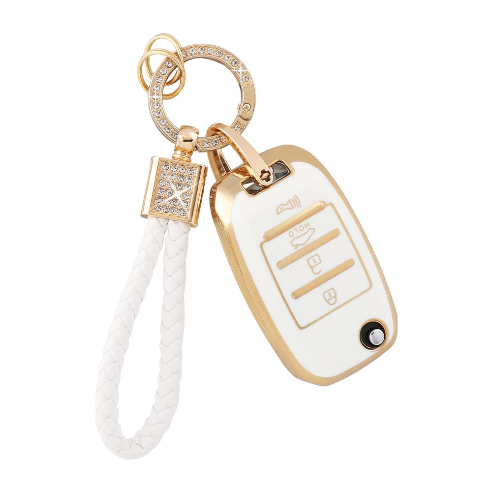 Pifoog For Kia Key Fob Cover Bling Keychain Women Girly Tpu Car Keys Shell Case Protector 4 - Button Full Covers For Kia Sorento