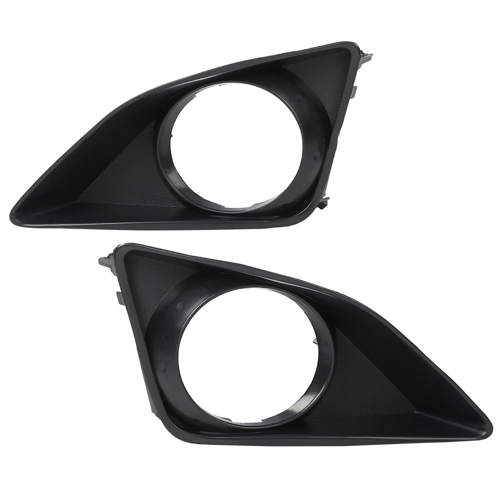 PIT66 Fog Light Trim Set, Compatible with 2009-2010 Toyota Corolla w/Fog Light Hole Driver and Passenger Side black