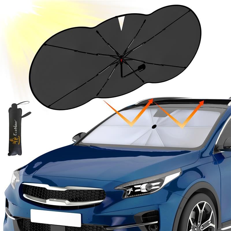 Econour Car Windshield Sunshade Umbrella | Foldable Car Windshield Sun Shade Cover | Front Car Window Shade For Maximum Uv Rays 
