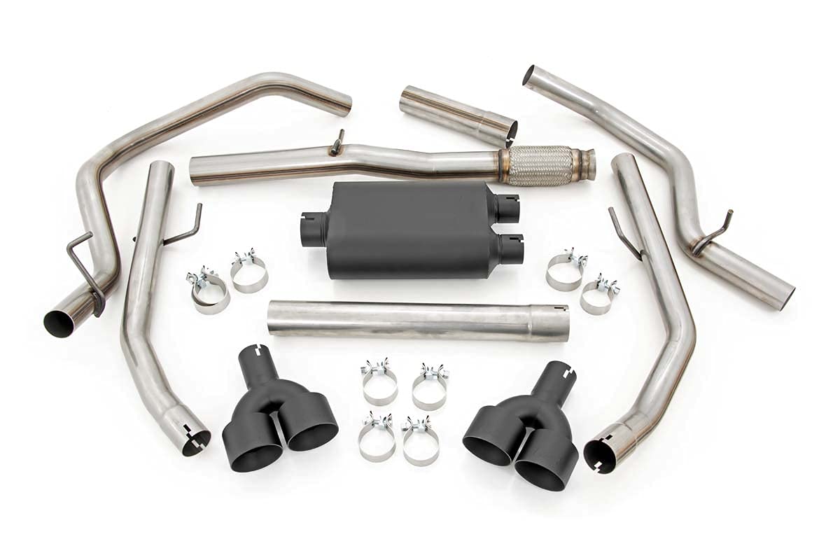 Rough Country Dual Cat-Back Exhaust For Chevy Silverado/Gmc Sierra 1500 (2019-2024) - Fits 5.3L Engine
