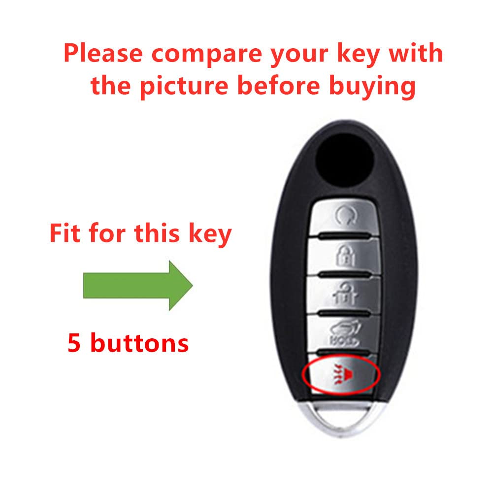 Otmik Zinc Alloy Car Key Cover Case Compatible With Nissan Juke Lqashqai Infiniti (Matte Color 5 Buttons)