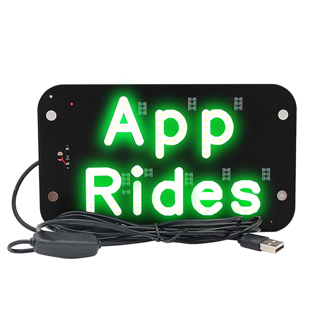 NSKANQI APP Rides LED Car Sign APP Rides Accessories - 7.5    x 4.25    - 6ft. USB Cable | Car Accessories Interior/Taxi Light(A