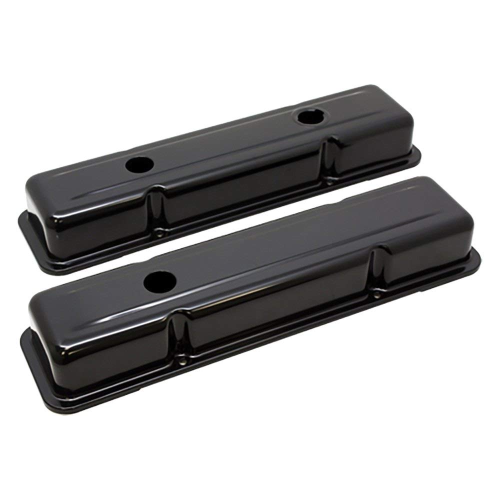 1958-86 Compatible/Replacement For Chevy Small Block 283-305-327-350-400 Oem Style Short Valve Covers - Black