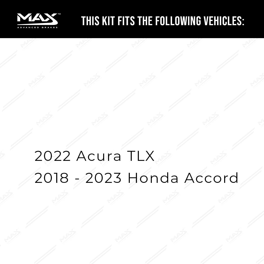 Max Advanced Brakes Rear Brake Kit Compatible With 2018-2020 2021 2022 2023 Honda Accord Compatible With Acura Tlx Replacement C