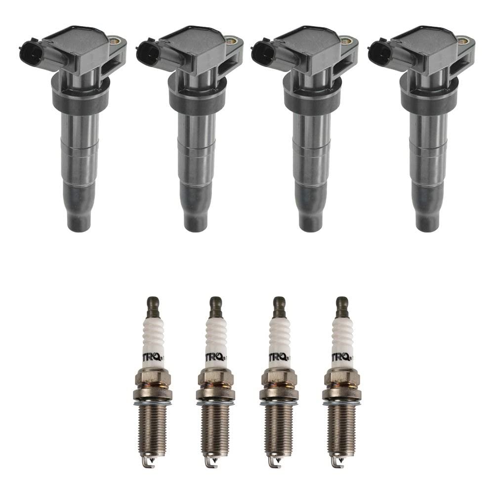 Trq Ignition Kit Ignition Coil Spark Plugs Compatible With 09-14 Hyundai 09-13 Kia