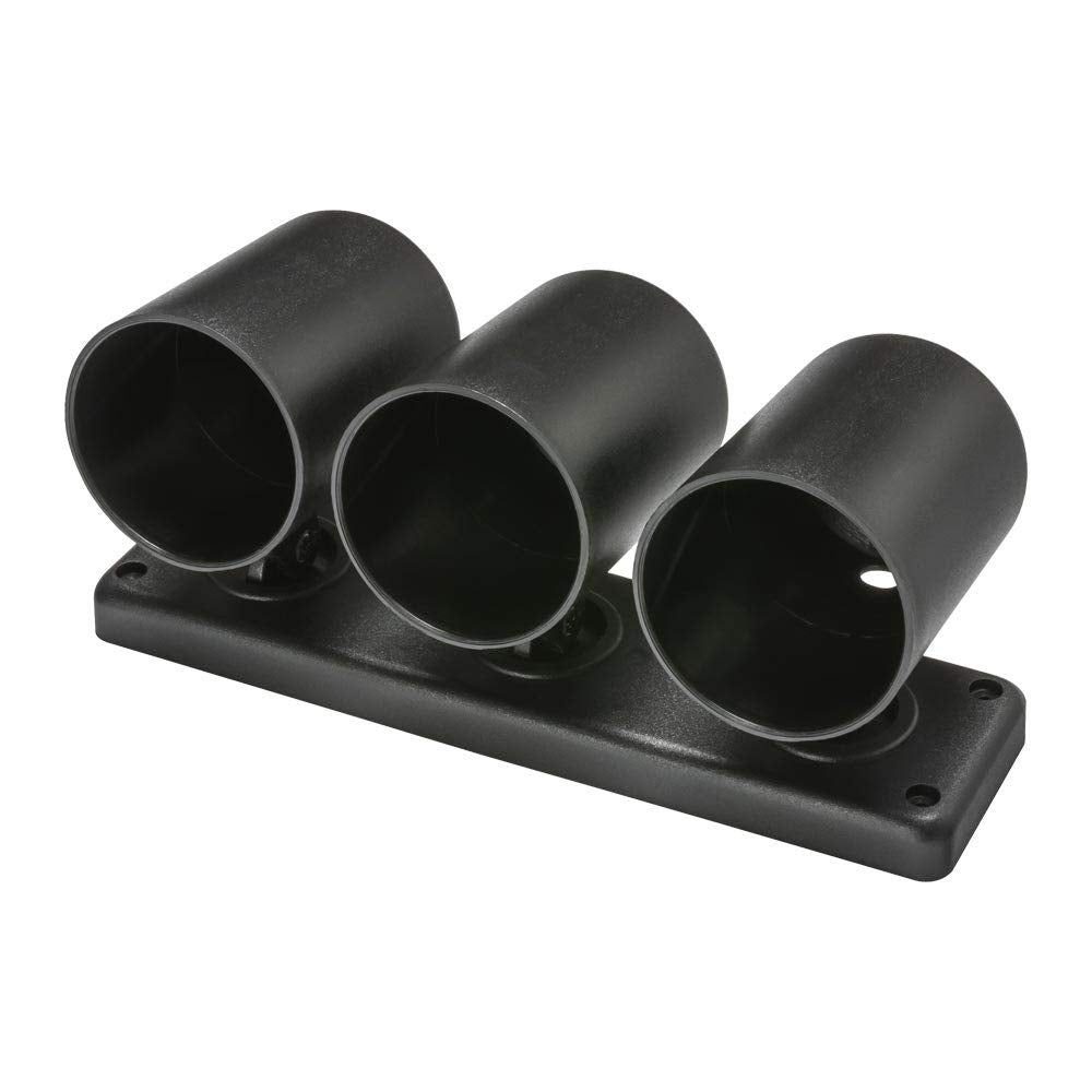 GlowShift Universal Black Triple Gauge Swivel Dashboard Pod - Fits Any Make/Model - Swivels 360 Degrees - ABS Plastic - Mounts (