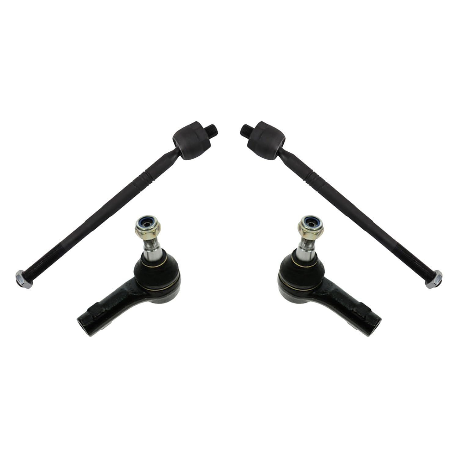 TRQ Front Inner and Outer Tie Rod Set Compatible with 2007-2015 Audi Q7 2003-2017 Porsche Cayenne 2004-2017 Volkswagen Touareg