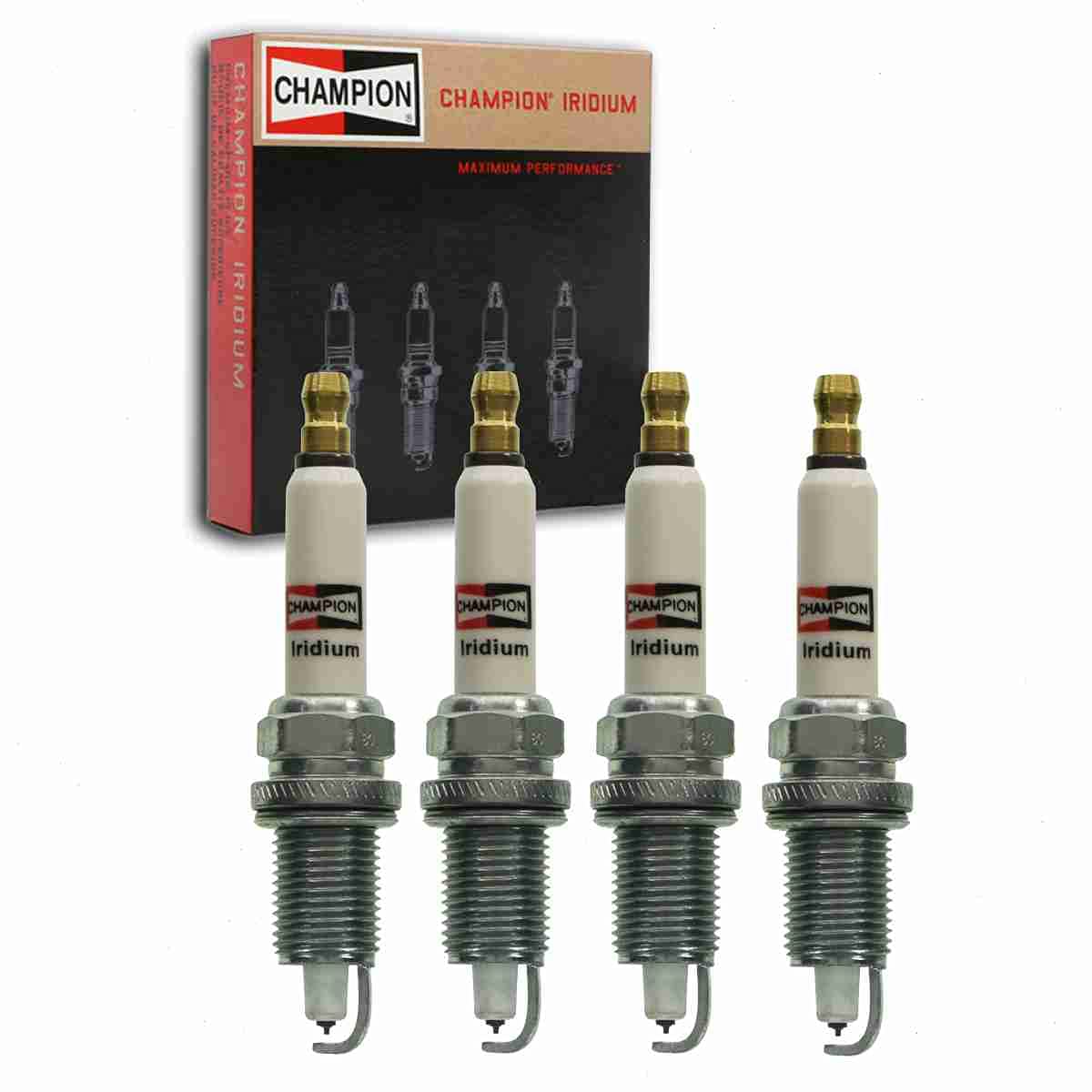 4 pc Champion Iridium Spark Plugs compatible with Jeep Wrangler 2.5L L4 1987-2002
