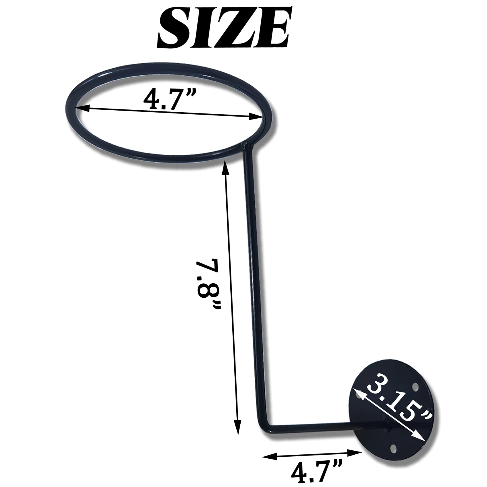 Yoohua 3Pcs Helmet Holder Rack Hook Helmets Stand Wall Mount Jacket Hanger Motorcycle Accessories, Black