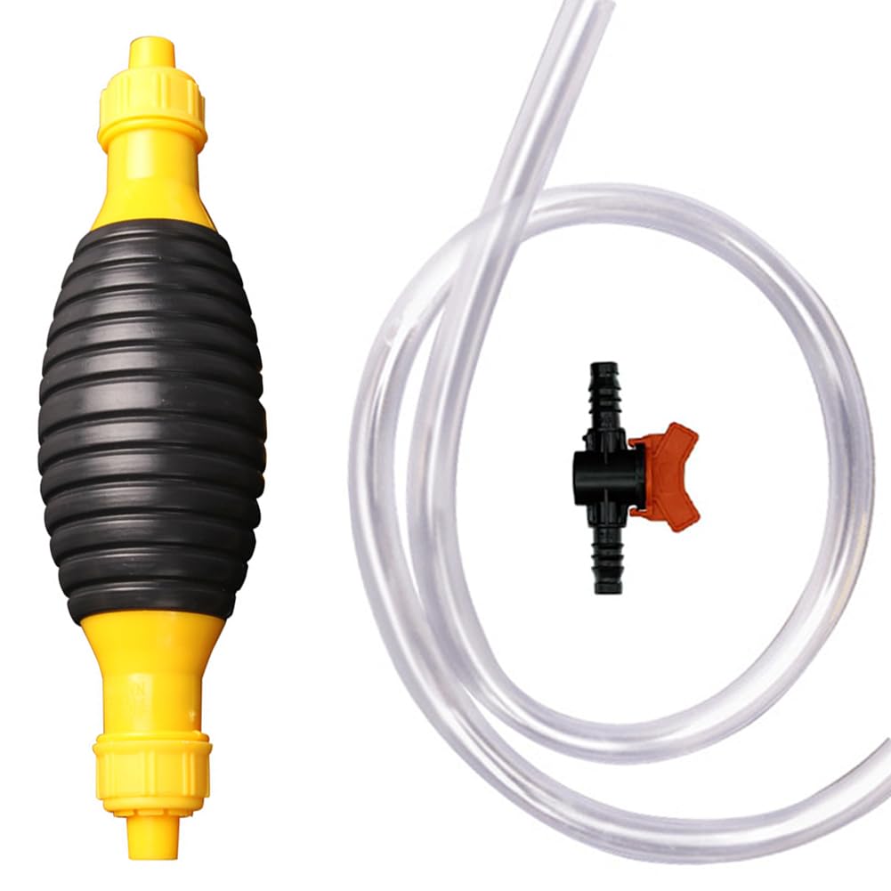Gas Siphon Pump for Gasoline, Syphon Hand Pump with Siphon Hose, Transfer Pump for Water, Fuel, Liquid, Aquarium
