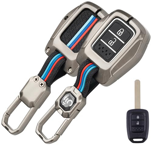 Shopoflux Metal Key Cover Compatible For Honda City | Brv | Wrv | Crv | Jazz | Amaze 2 Button Key