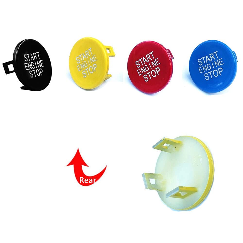 CHEYINGCHIDIY Blue Car Engine Start Stop Switch Ignition Button Cover Replacement Compatible with BMW 1 2 3 4 8 X5 X6 X7 Z4 Seri