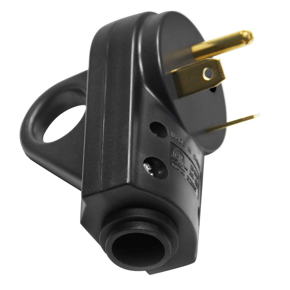Opl5 30Amp Rv Replacement Male Plug - Heavy Duty Nema Tt-30P Replacement Rv Receptacle Electrical Plug With Easy Unplug Handle D