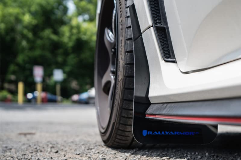 Rally Armor Ur Black Mud Flap W/White Logo For 2017-18 Honda Civic Type R