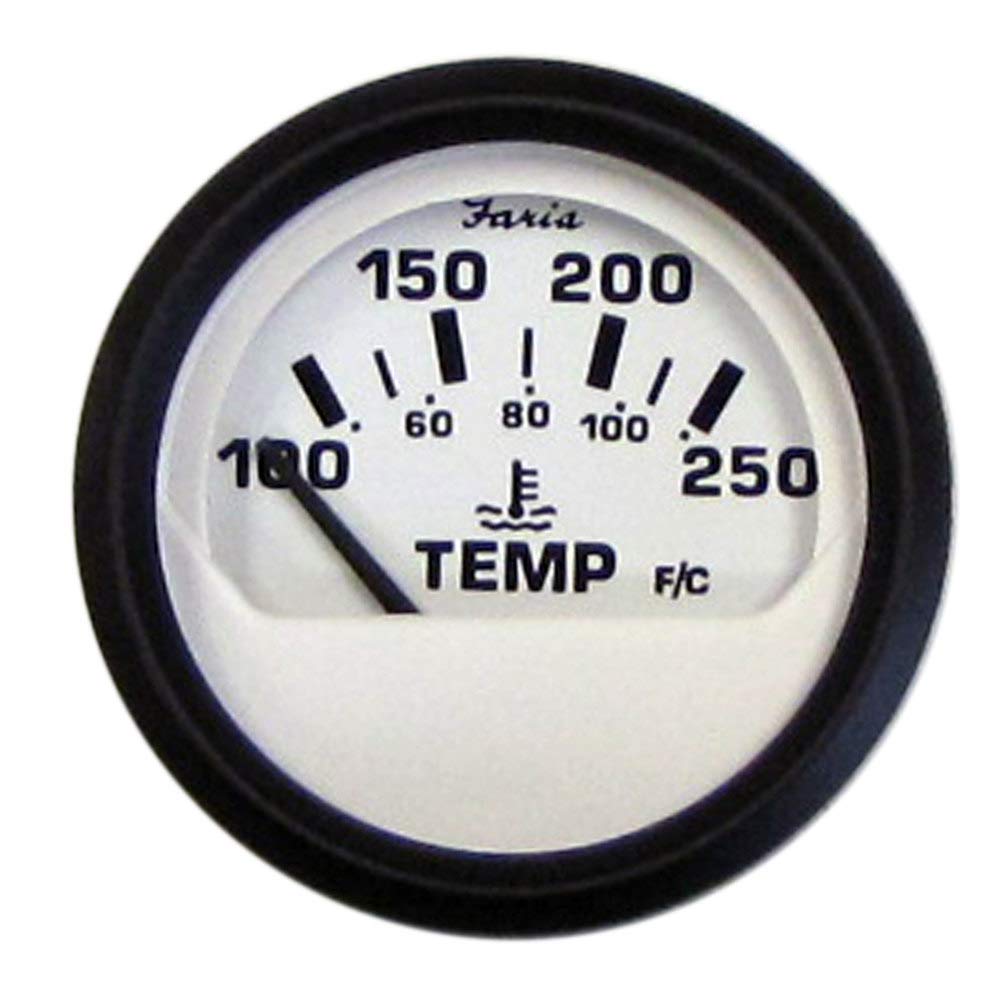 Faria Beede Instruments Beede 12904 Euro Water Temperature Gauge (100-250°F) - 2, White