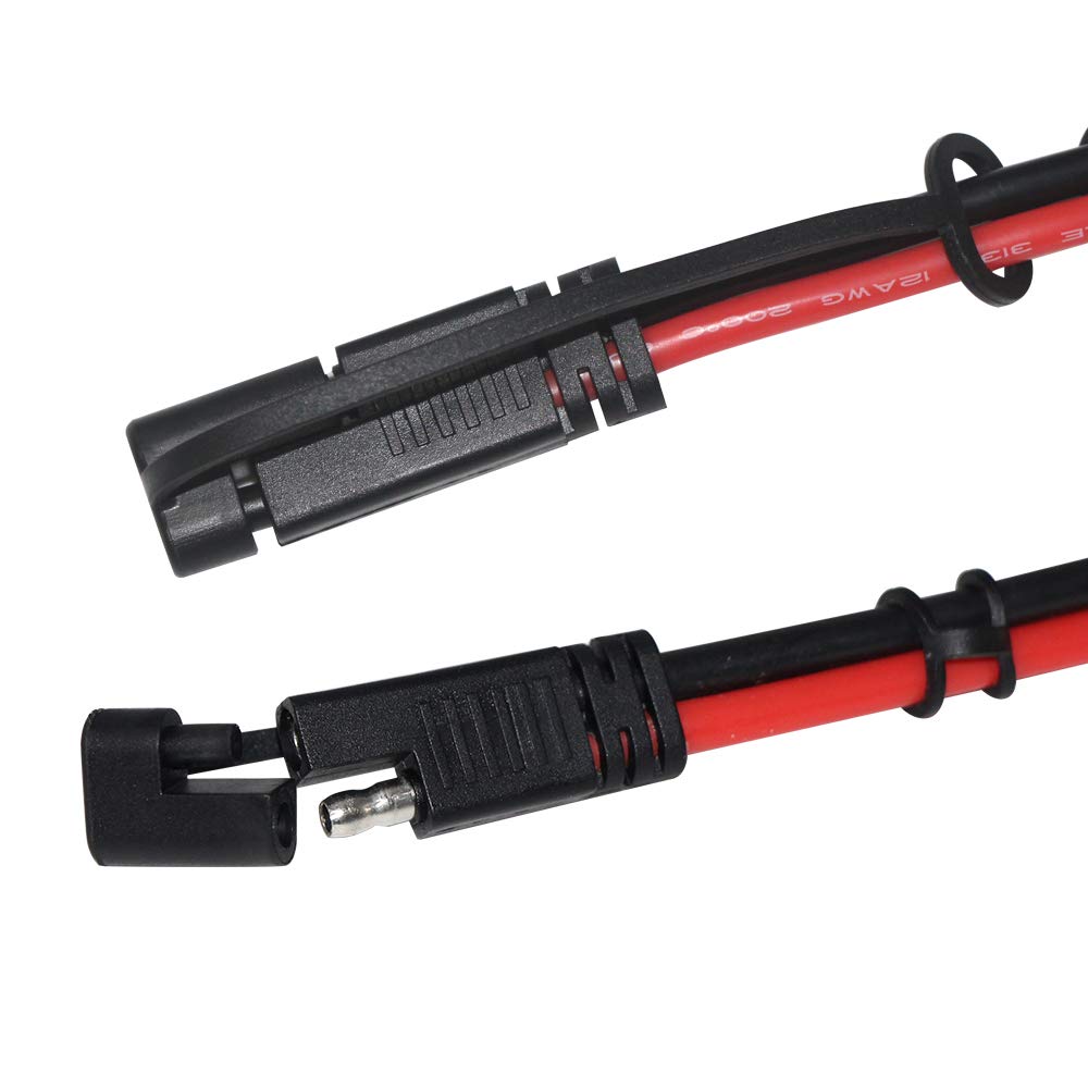 [2 Pack] Sparking 3Ft 12Awg Sae To Sae Extension Cable 2Pin Bullet Quick Connect Heavy Duty Wire Harness With Waterproof Cap(3Ft)