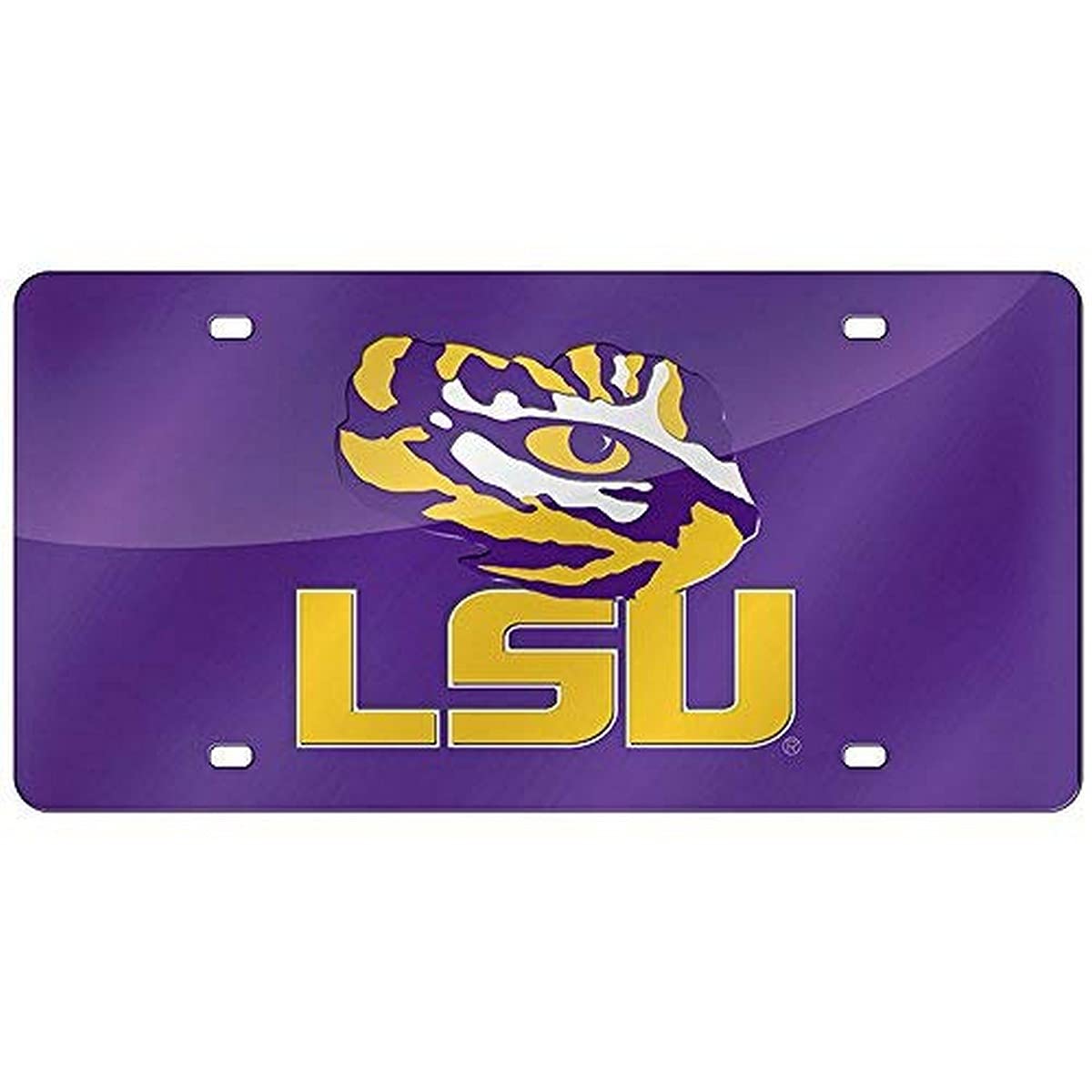 Ncaa Rico Industries Laser Inlaid Metal License Plate Tag, Lsu Tigers , 6 X 12-Inches