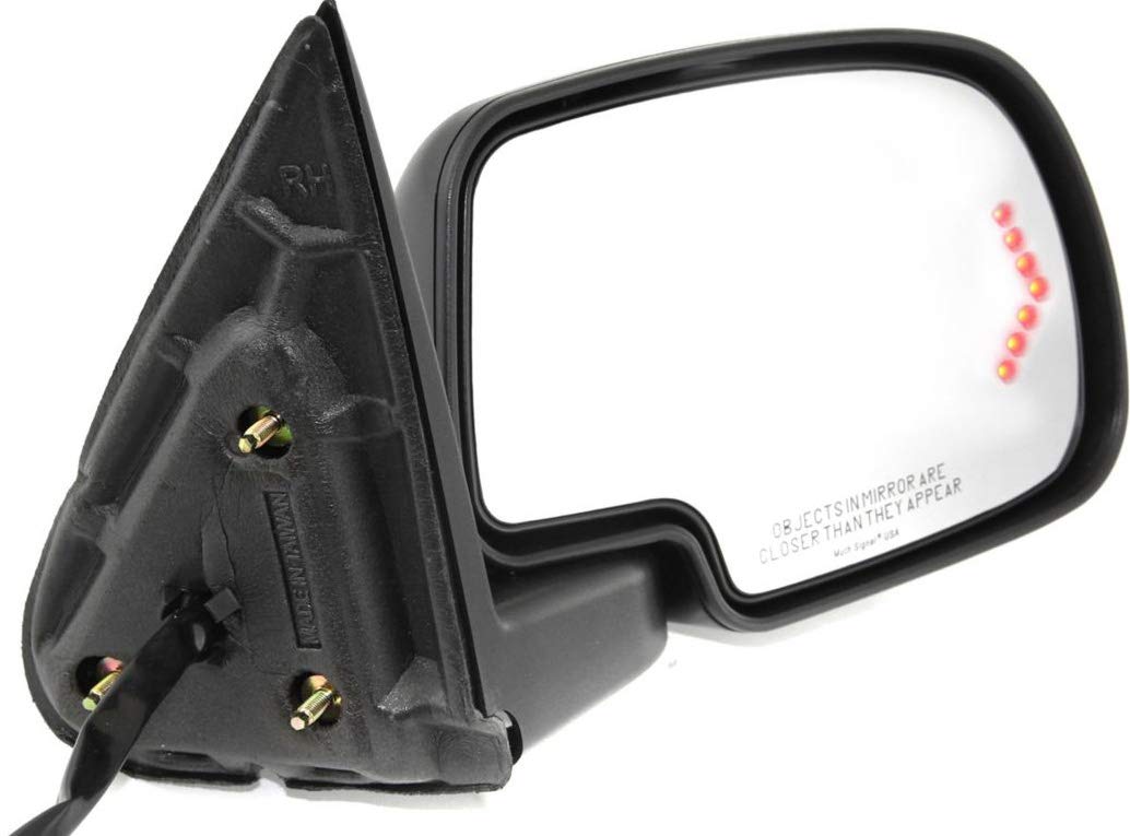 Kool Vue Right Power Heated Mirror for Chevrolet Silverado 1500 Tahoe 2003-2006 Manual Fold With Signal Light & Puddle Lamp; Wit