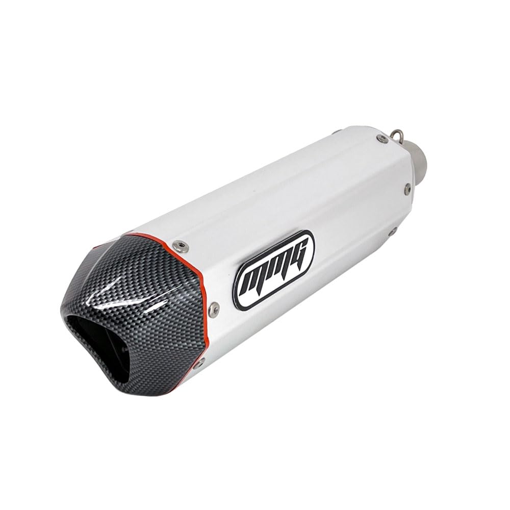 MMG Exhaust System Muffler for GY6 125cc 150cc 4 Stroke Scooters (Metallic Silver Finish)