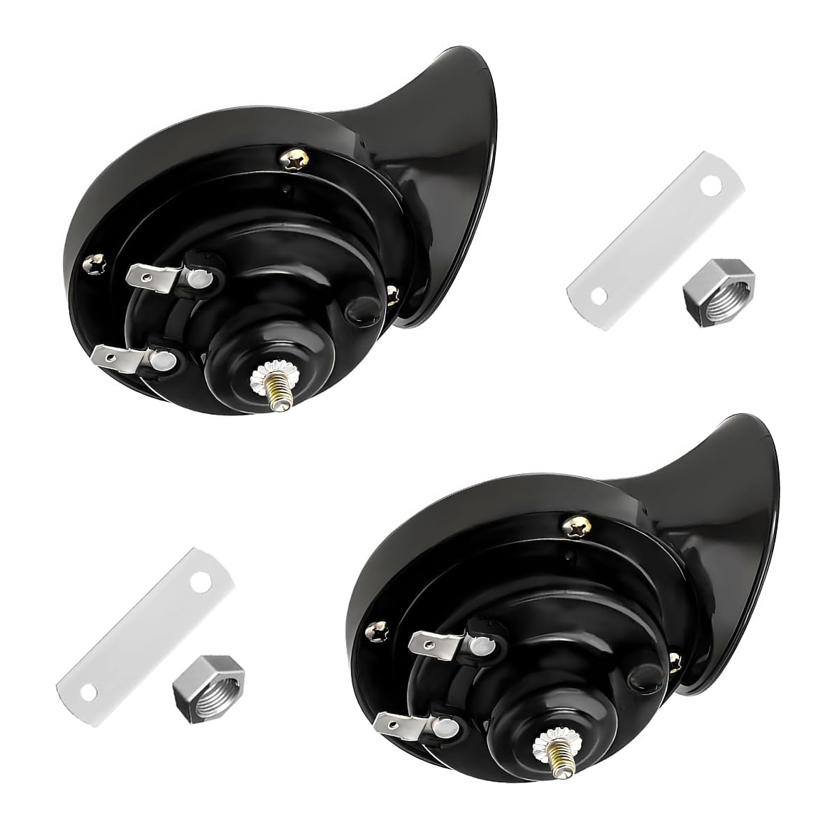 KVAEY 2 PCS 300DB Super Loud Train Horn, 12V Waterproof Air Horns Replacement Kit, High Low Tone Car Air Electric Snail Double H