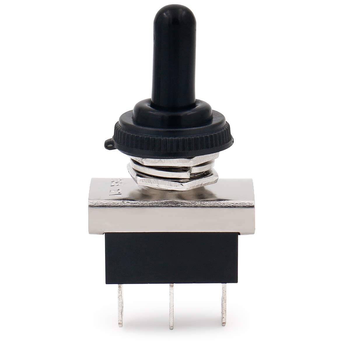 Baomain Car Toggle Switch Spdt Latching (Maintained) On-Off-On 3 Pin 3 Position 12V/25A With Waterproof Cover For Auto Car (1Pcs)