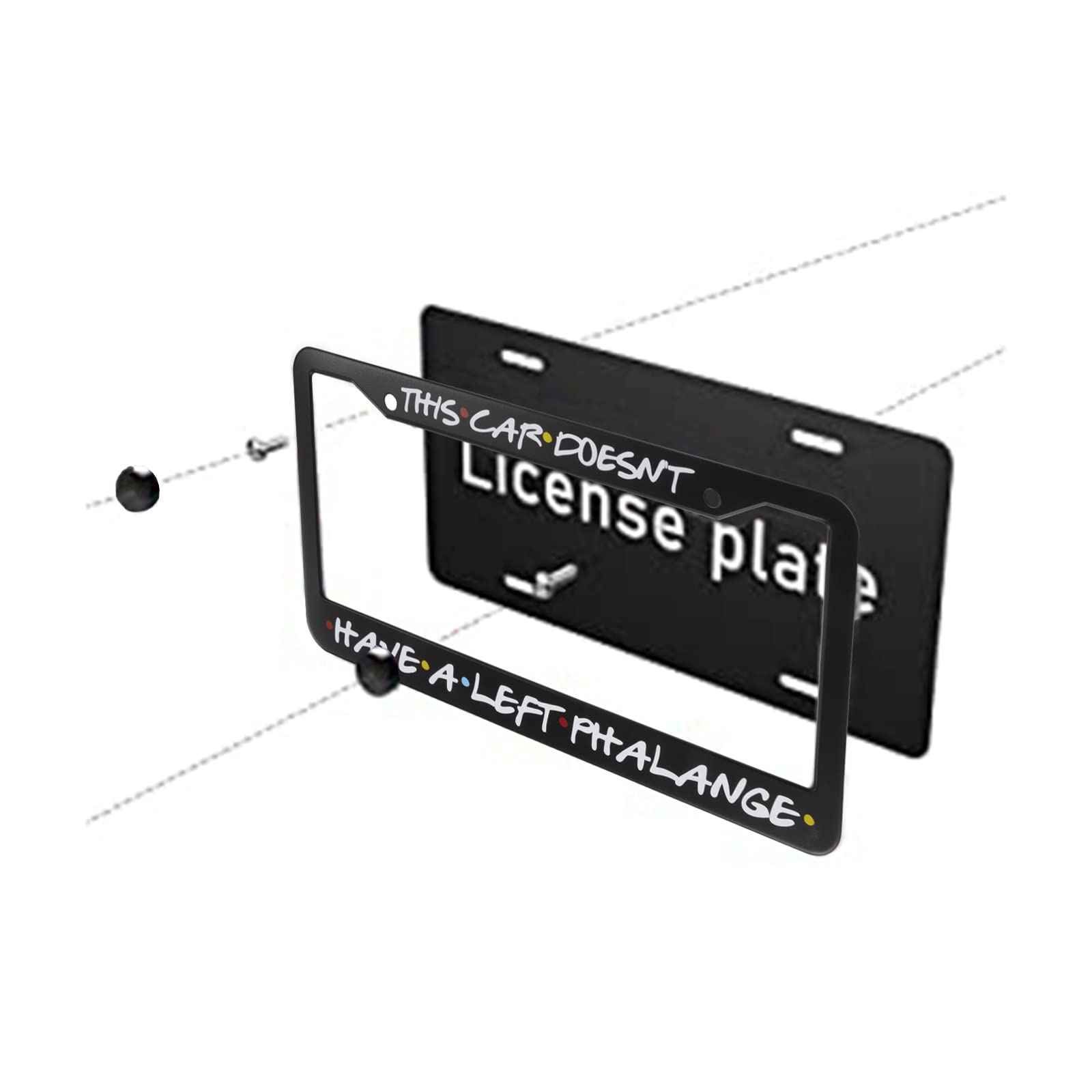 2Pack License Plate Frame,This Car Doesn'Funny Fans Lovers Merchandise Tv Show Car Accessories,Aluminum Black License Plate 12 X